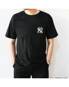 Kaos Pria Lengan Pendek NY Warna Hitam