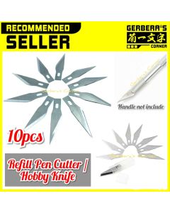 Refill Pen Cutter 10pcs Refil Hobby Knife Mata Pisau Spare Blade