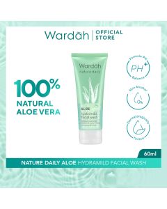 Wardah Nature Daily Aloe Hydramild Facial Wash - Gel pembersih wajah - 60 ml